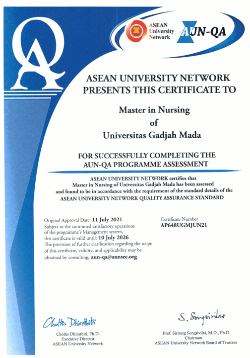 Sertifikasi AUN-QA Program Studi Magister Keperawatan