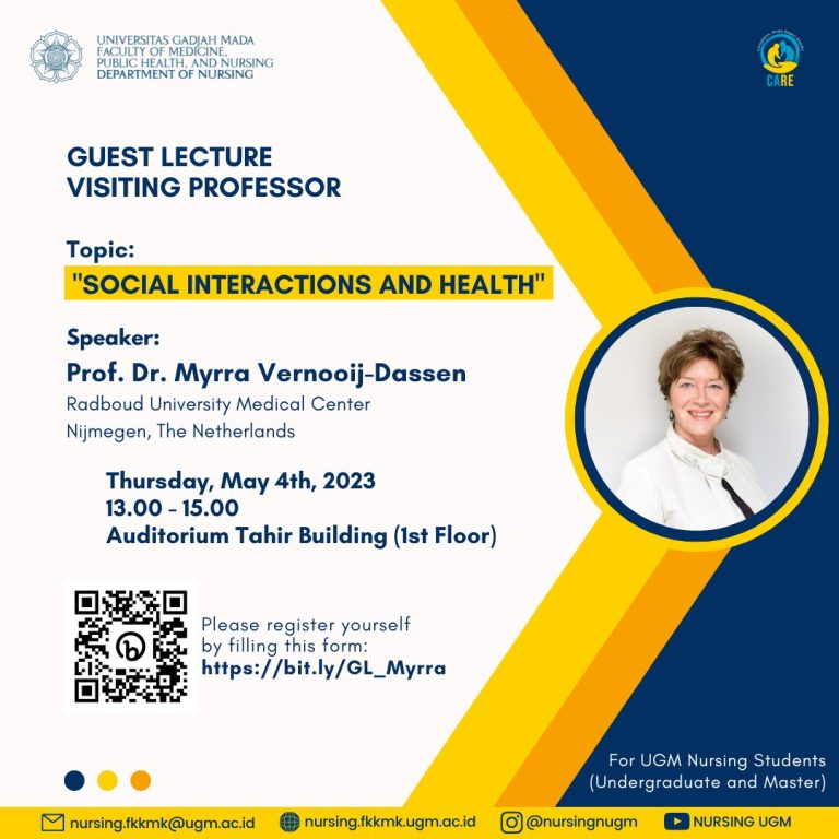 Guest Lecture Visiting Professor “Prof. Dr. Myrra Vernooij-Dassen”