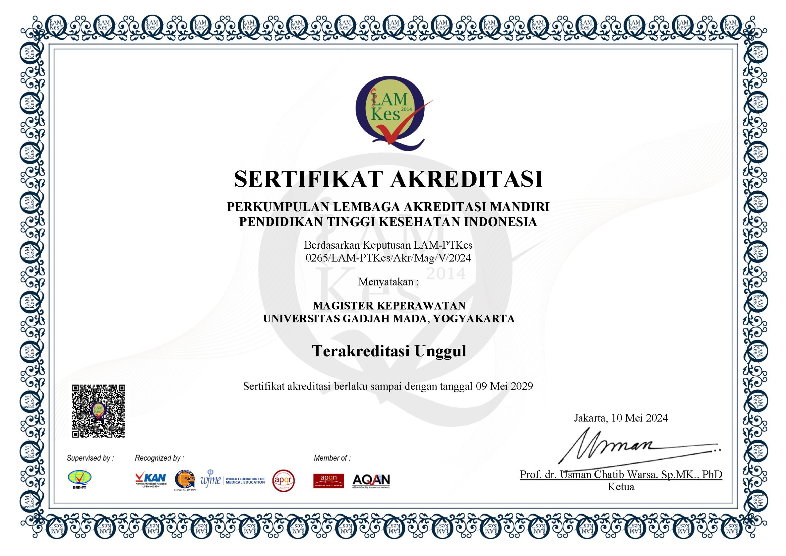 Akreditasi LAM PT-Kes Program Studi Magister Keperawatan