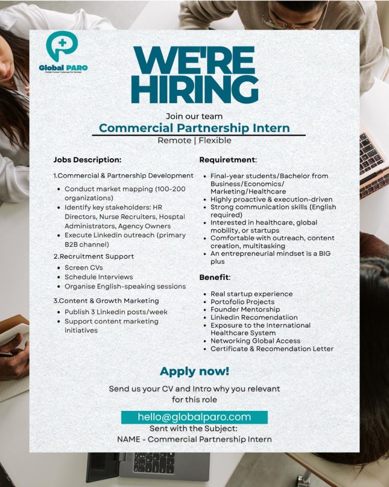 Lowongan Magang Global Paro Commercial Partnership Intern